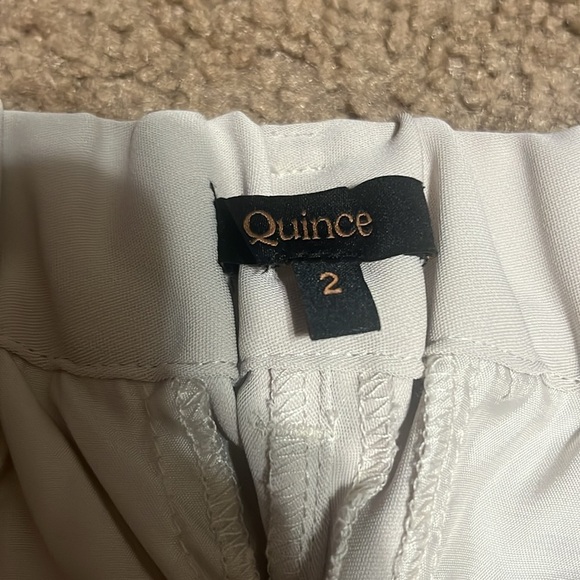 QUINCE Stretch Crepe Pleated Wide Leg Pants Trousers Sand 2 - Picture 9 of 11